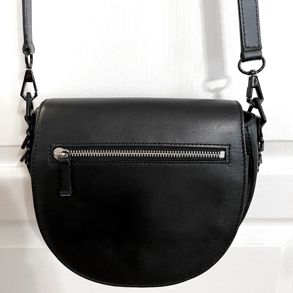 Rebecca Minkoff Black Leather Astor Saddle Bag
